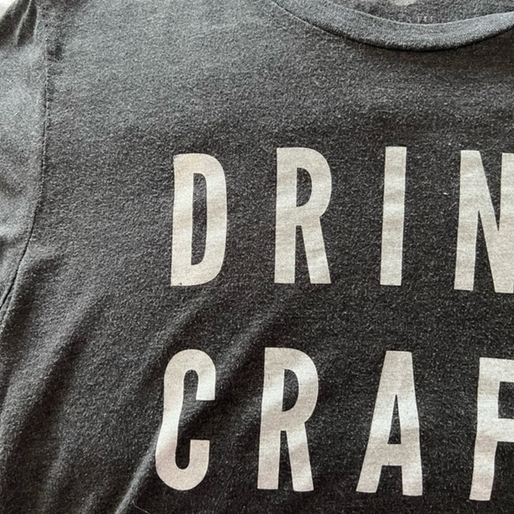 Unisex Large Drink Craft Beer Tshirt in Dark Grey and White - Picture 4 of 8